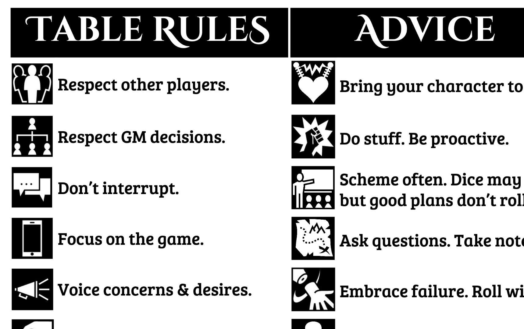 mtg kitchen table rules